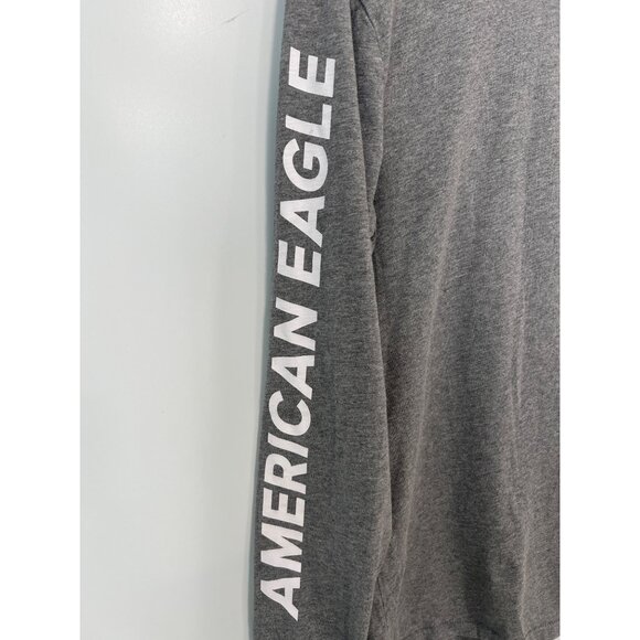 American Eagle Crewneck Long Sleeve T Shirt Mens Small Standard Fit Gray Active - Picture 3 of 11